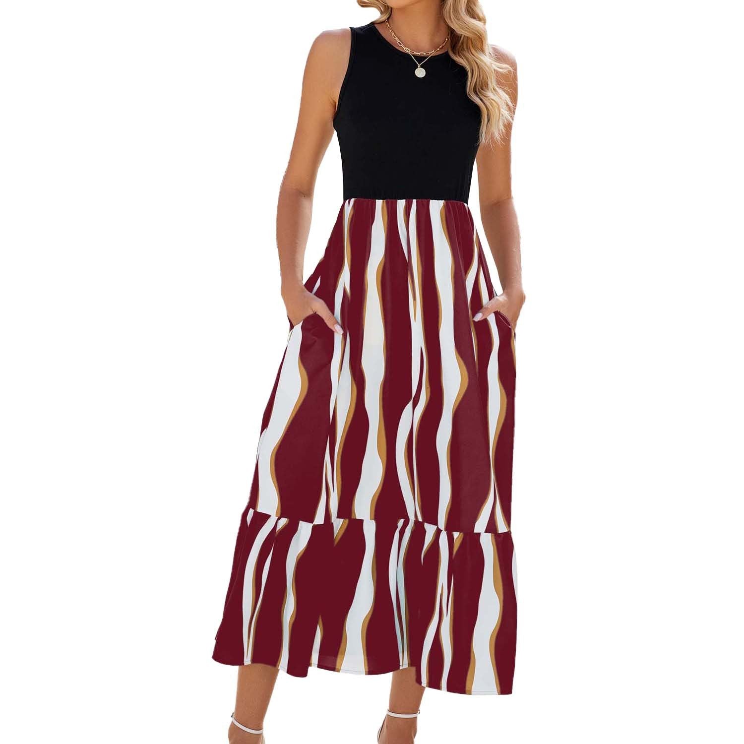 Round Neck Sleeveless Long Dress