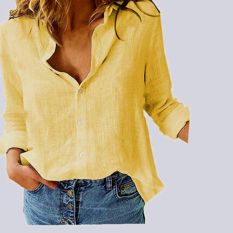 Lapel Long Sleeve Shirt Fashion for Women's
