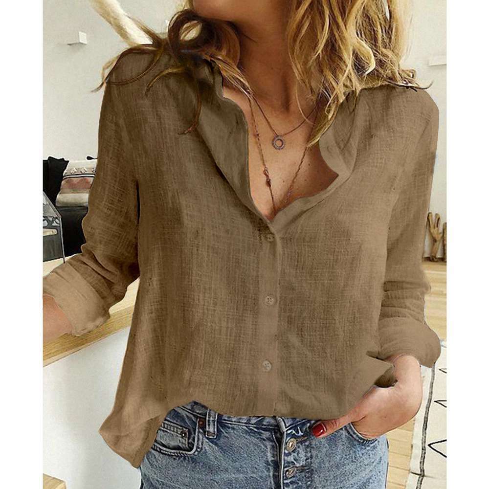 Lapel Long Sleeve Shirt Fashion for Women's