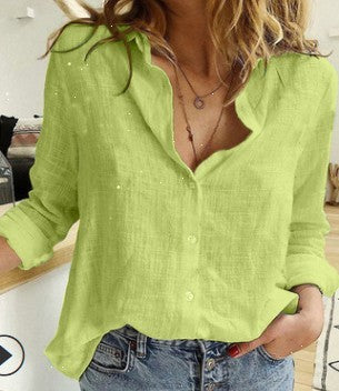 Lapel Long Sleeve Shirt Fashion for Women's