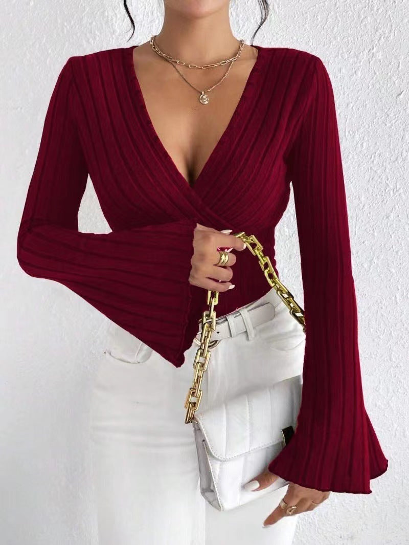 Ribbed Wrap Top