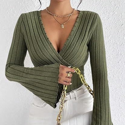 Ribbed Wrap Top