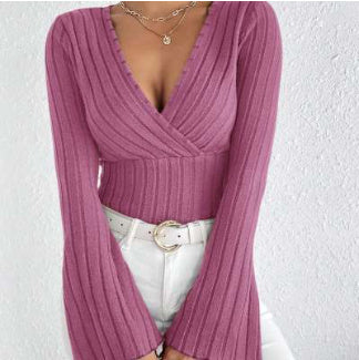 Ribbed Wrap Top