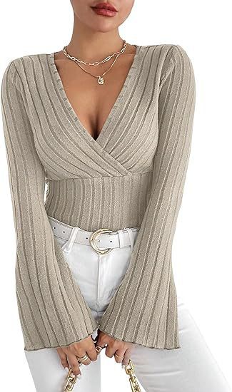 Ribbed Wrap Top