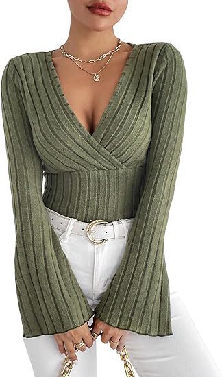 Ribbed Wrap Top