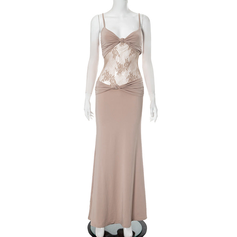 Halter Sleeveless Lace Dress