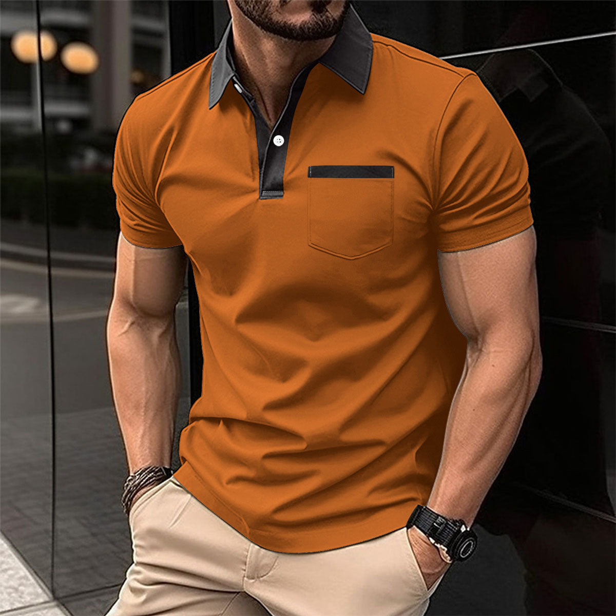Lapel Fashion Short-sleeved T-shirt