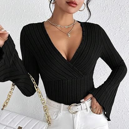 Ribbed Wrap Top