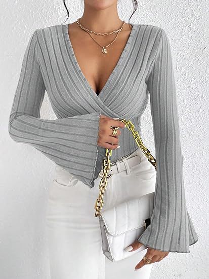 Ribbed Wrap Top